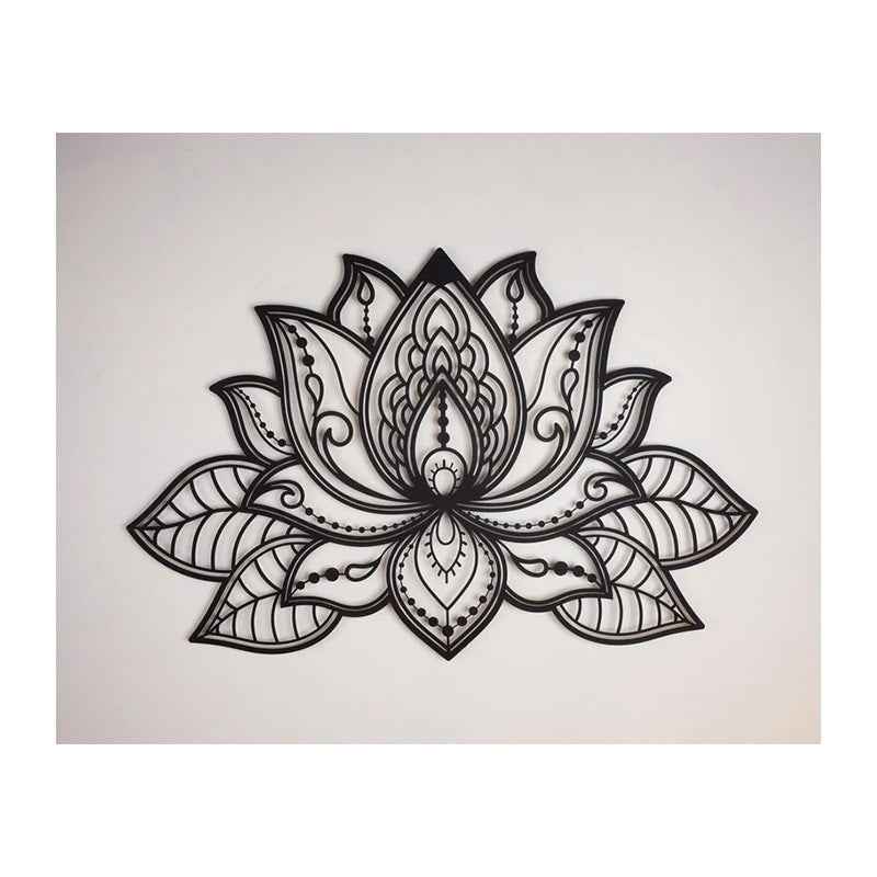 Metal Lotus Wall Art Decor Indoor Outdoor Garden Pendant 68x44 cm